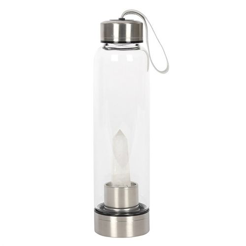 Clear Quartz Energising Glass Water Bottle – Amplify Every Sip